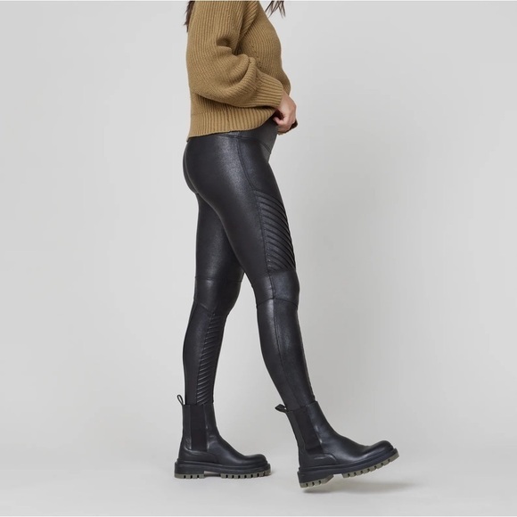 Spanx Faux Leather Moto Leggings - Picture 2 of 13